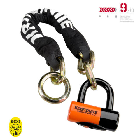 Kryptonite New York 1275 Cinch Ring Kettenschloss (75cm) + Evolution Disc Lock schwarz